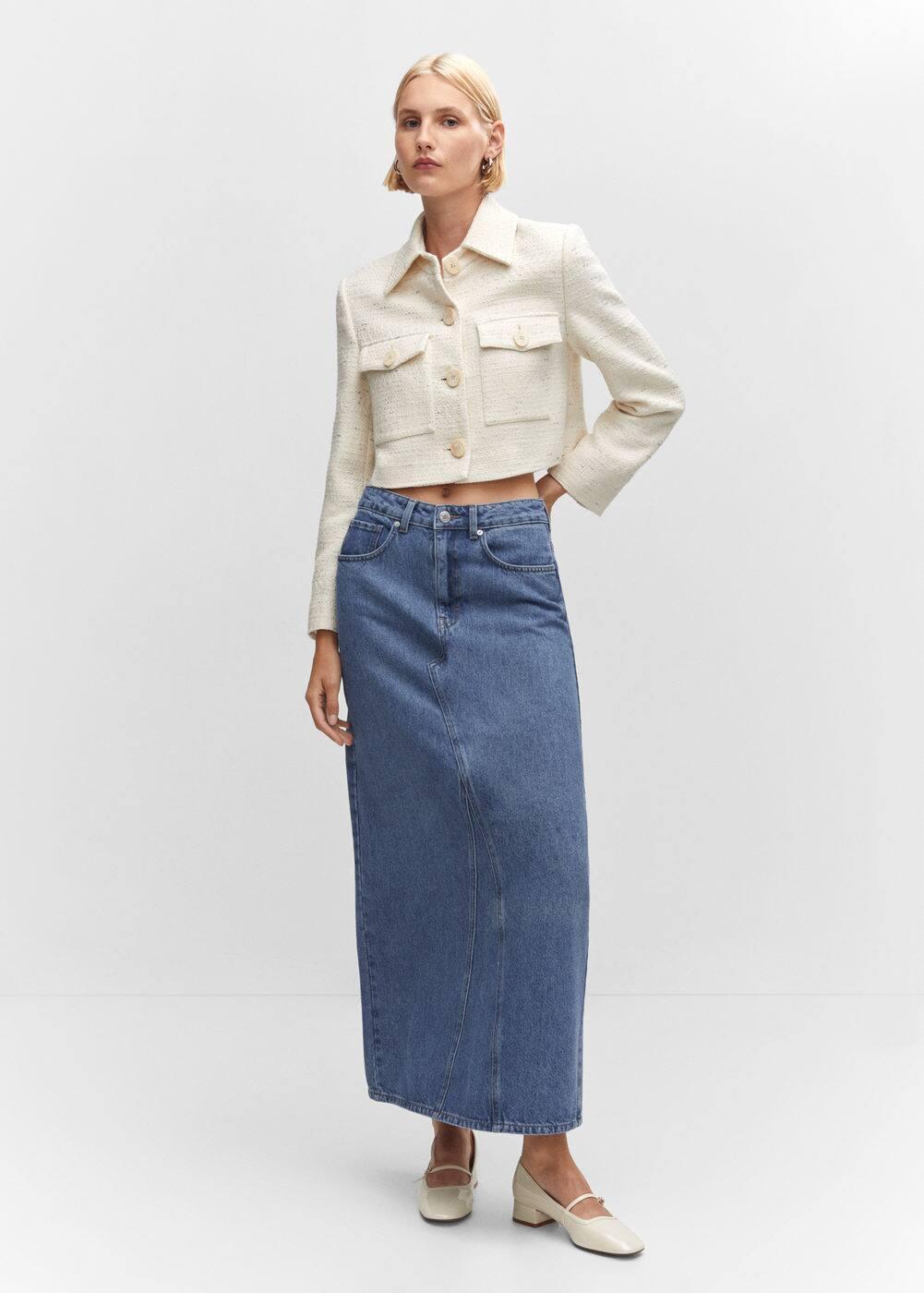 Mango Womens Denim Long Skirt Product Image