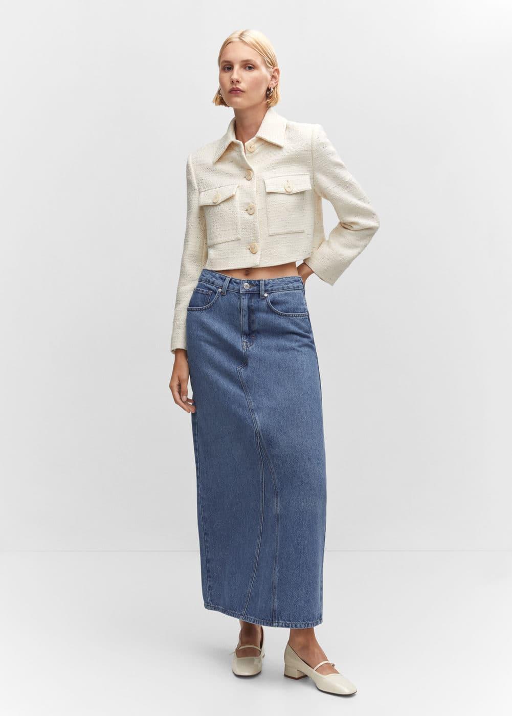 Mango Womens Denim Long Skirt Product Image