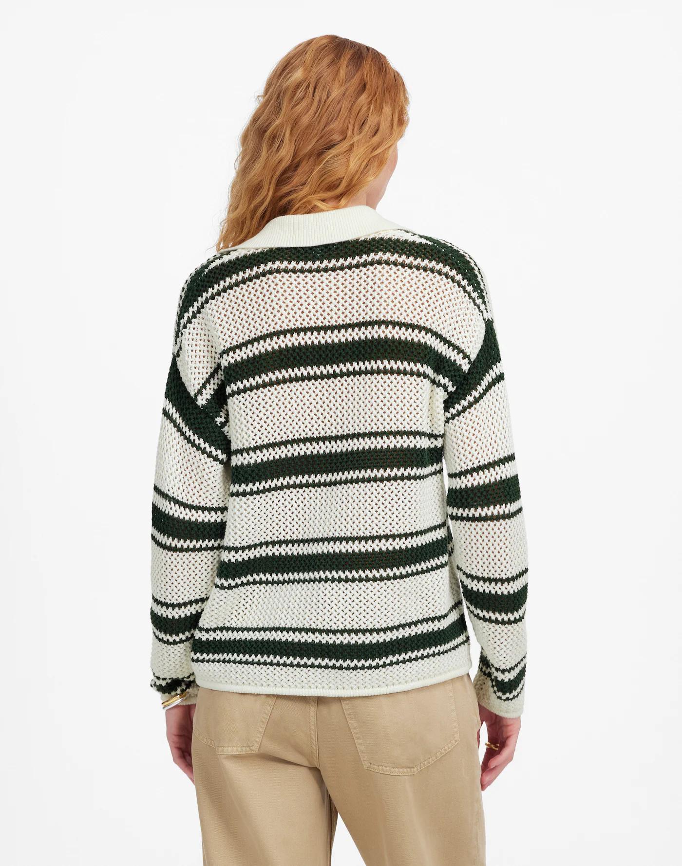 Open-Stitch Johnny Collar Sweater Product Image