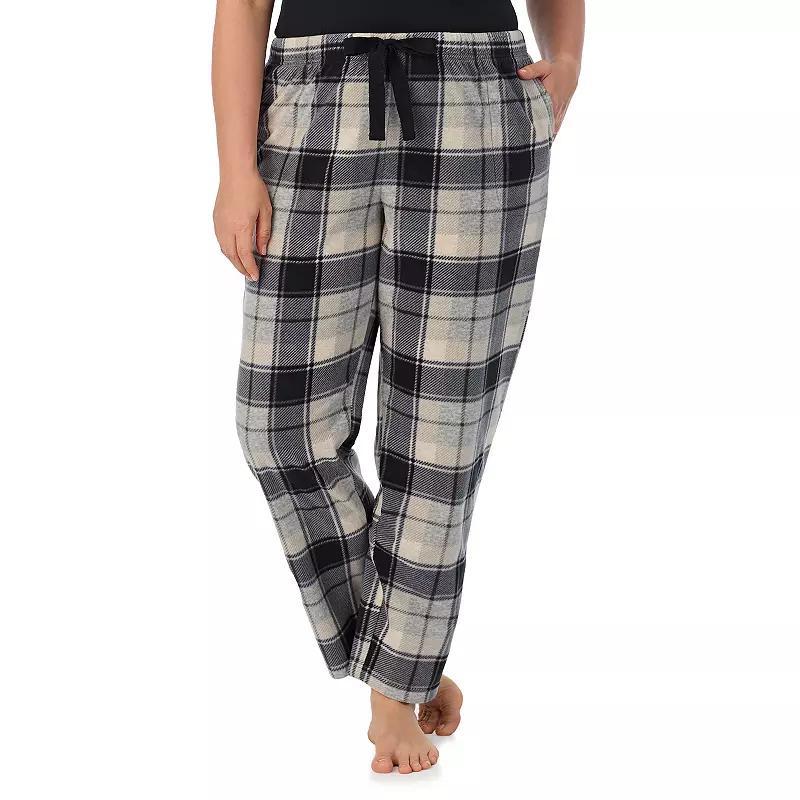 Plus Size Cuddl Duds Minky Fleece Open Leg Pajama Pants, Womens Product Image