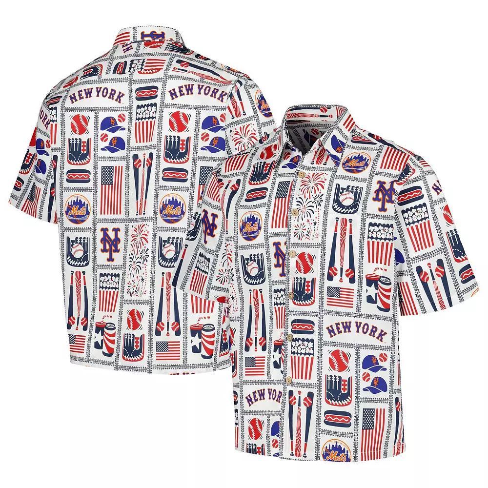 Men's Reyn Spooner White New York Mets Americana Button-Up Shirt,  Product Image