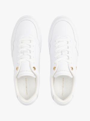 Metallic Accent Leather Court Sneaker Product Image
