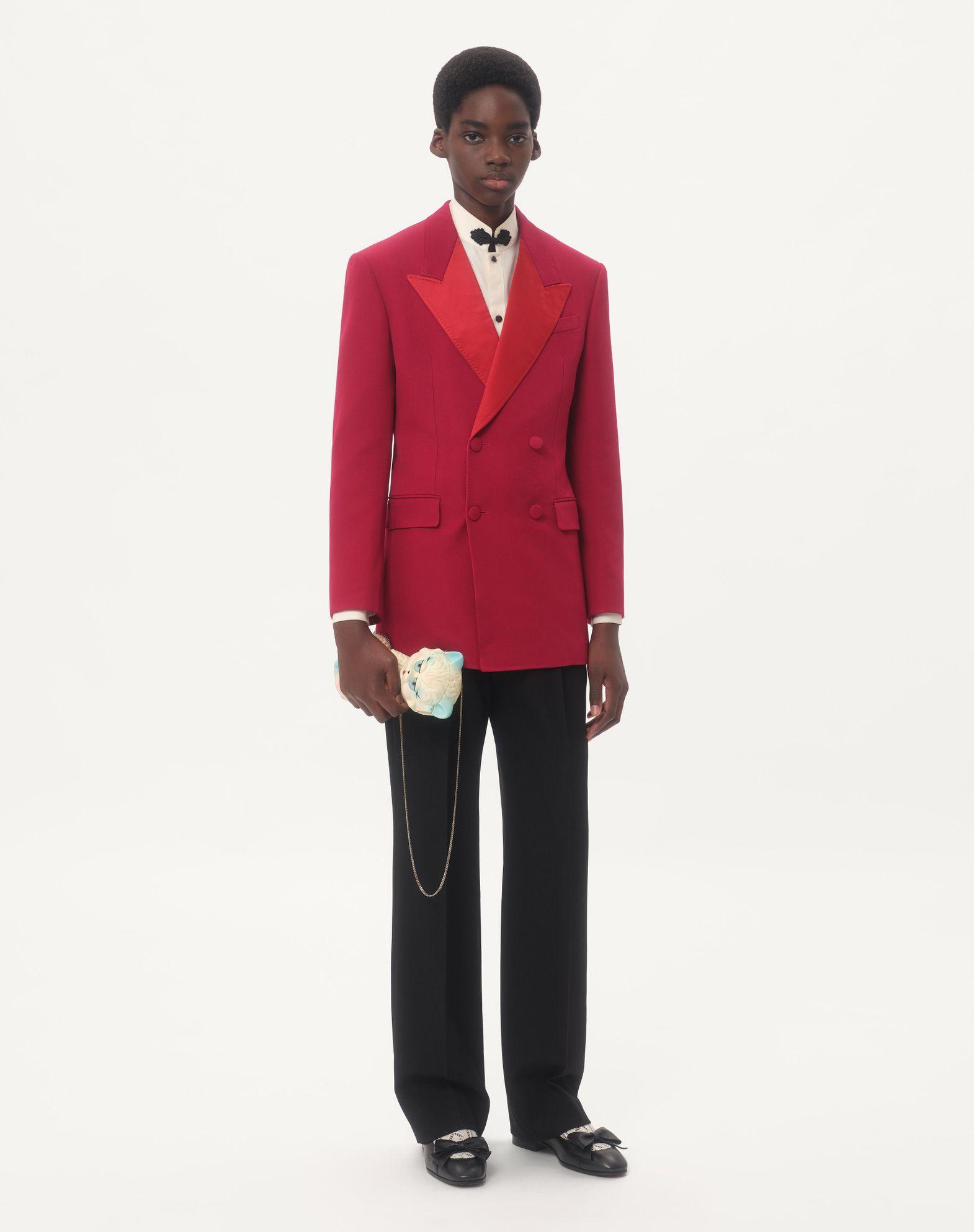 Double-Breasted Grain De Poudre Wool Jacket Product Image