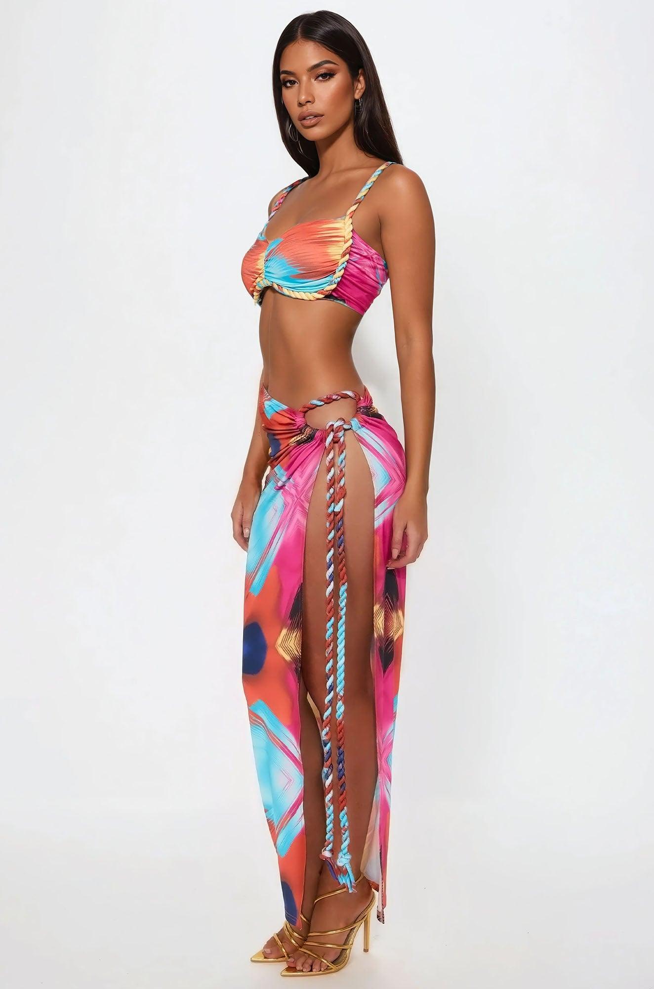 Beach Bombshell Maxi Skirt Set - Multi Color Product Image