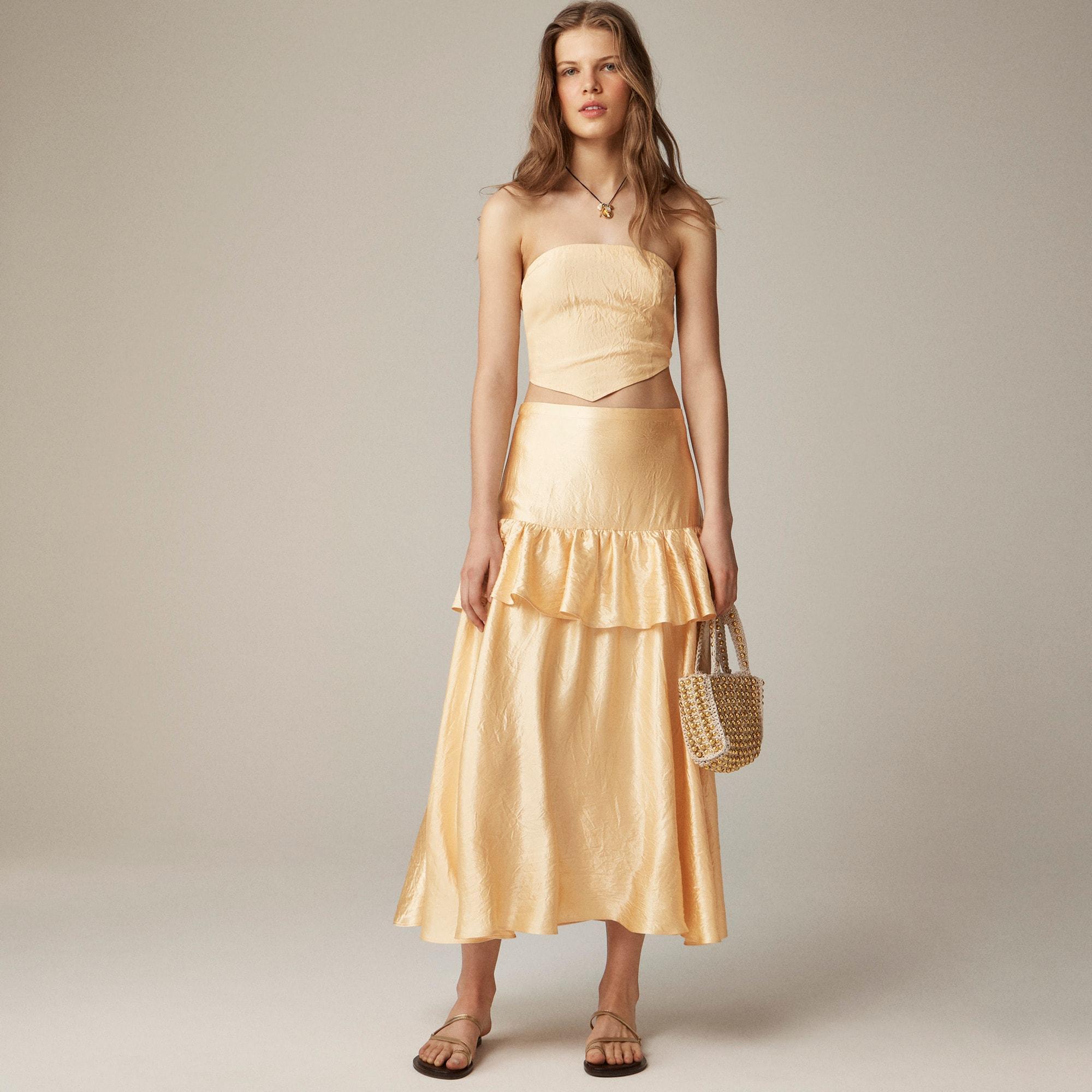 Collection ruffle-tier midi skirt Product Image