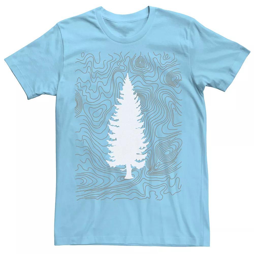 Men's Fifth Sun Tree Outline Sketched Lines Tee, Size: XL, Light Blue Product Image