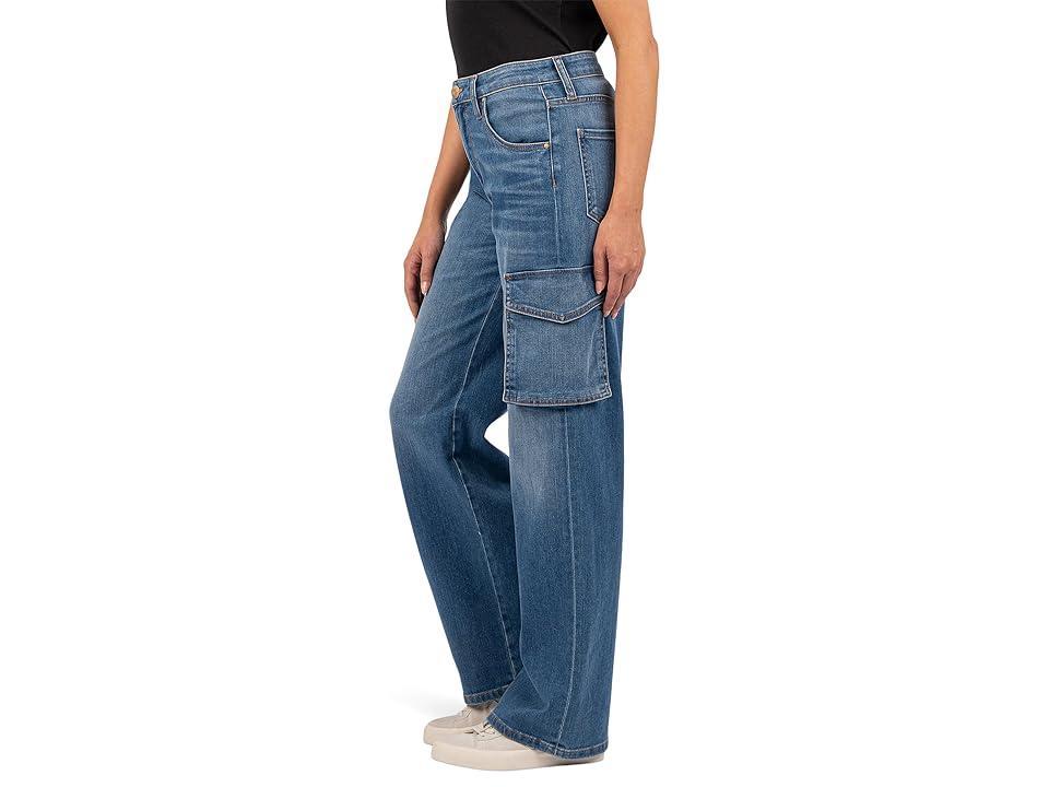 KUT from the Kloth Jodi High-Rise Fab Ab Wide Leg Five-Pocket with Side Flap Pocket in Invigorated (Invigorated) Women's Jeans Product Image