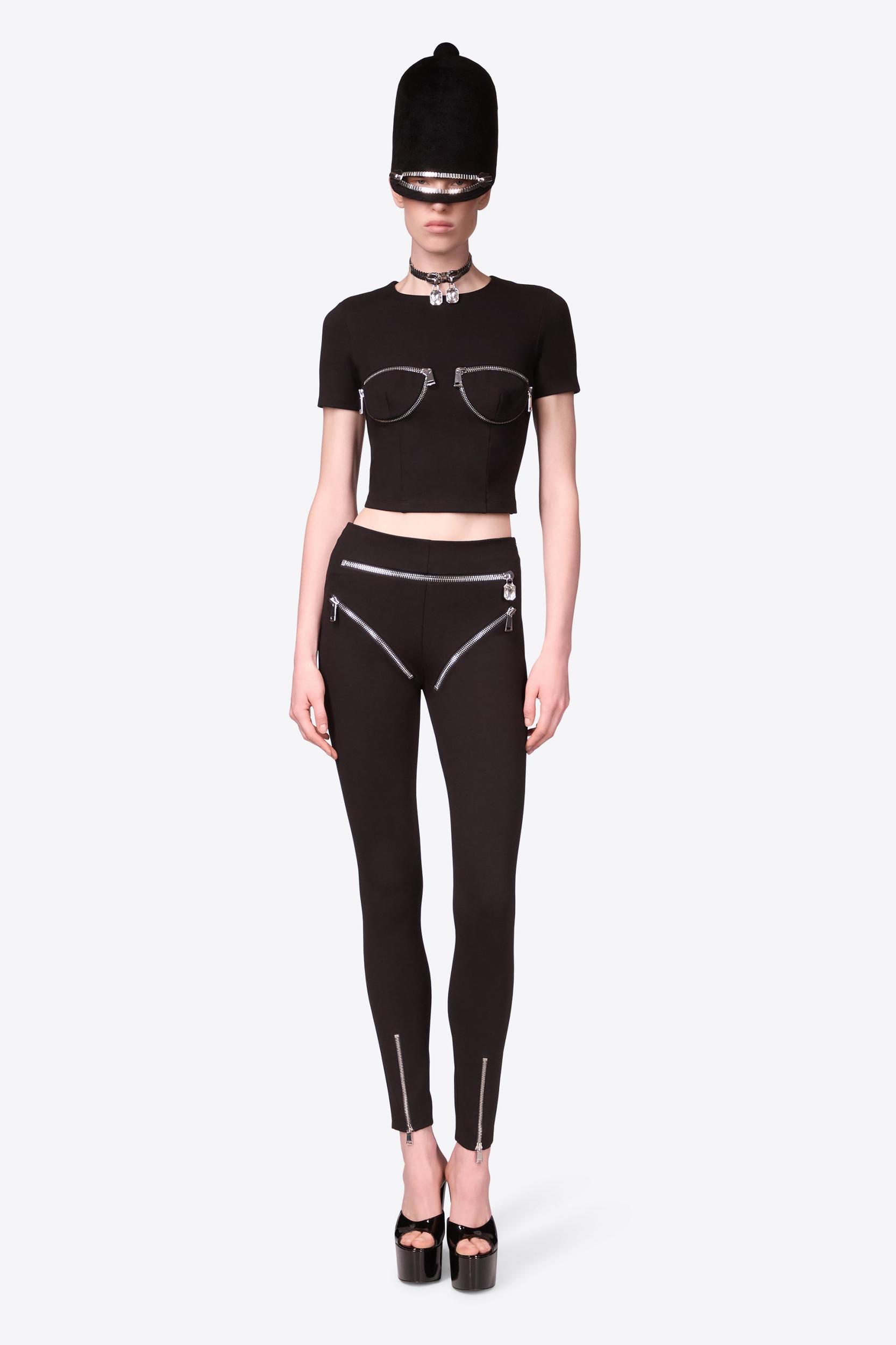 Zipper Bustier Cup T-Shirt Product Image