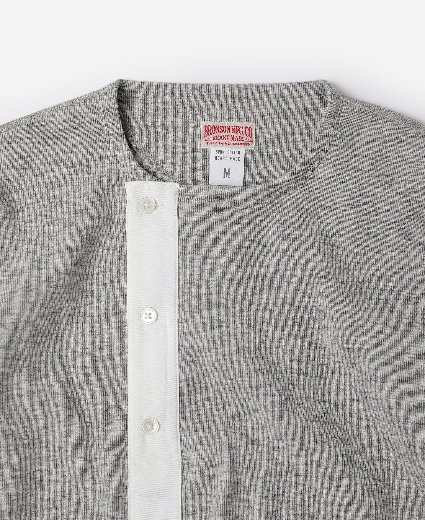 14 oz Side Closing Henley Shirt - Gray Product Image