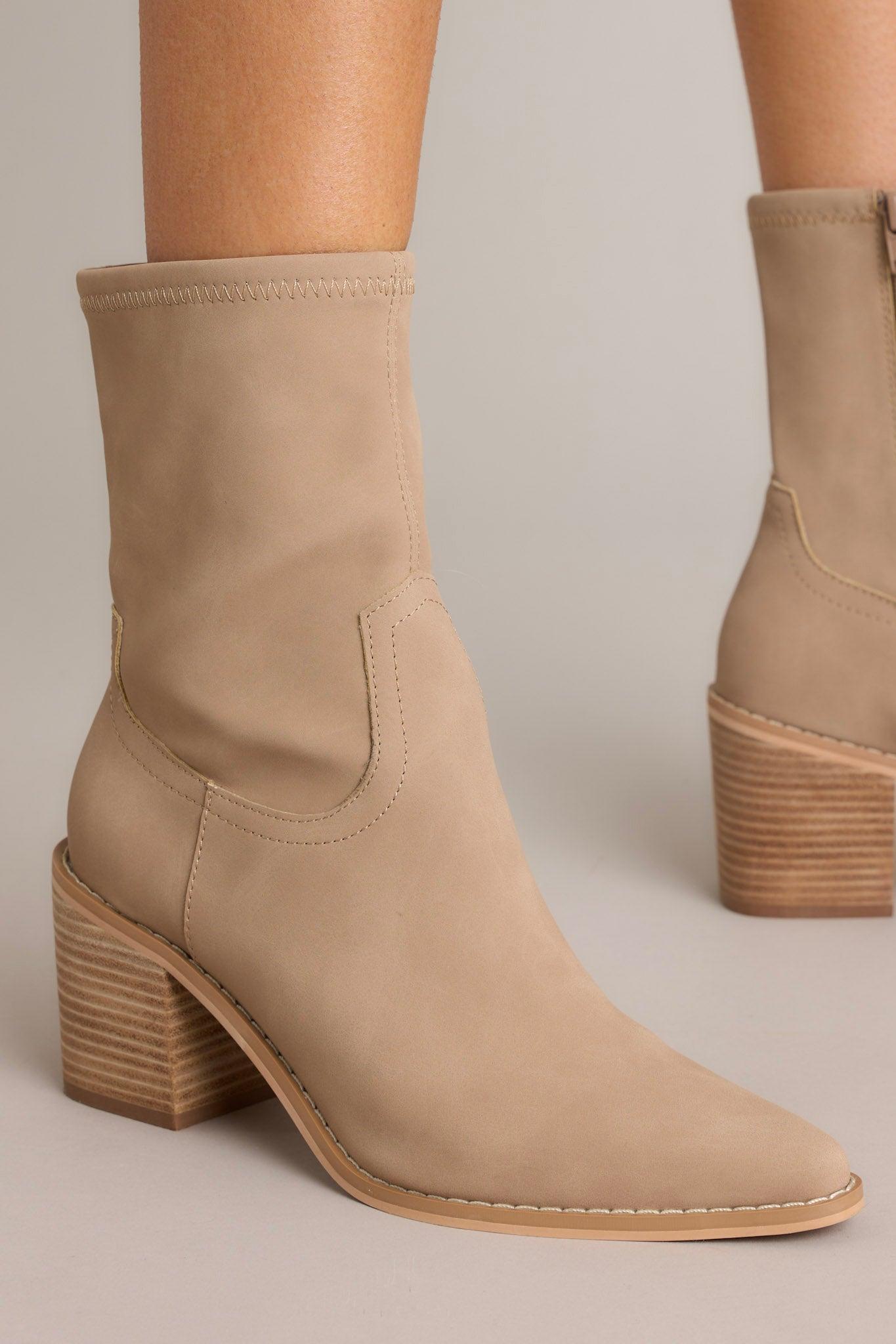 Stride In Style Taupe Ankle Boots Product Image