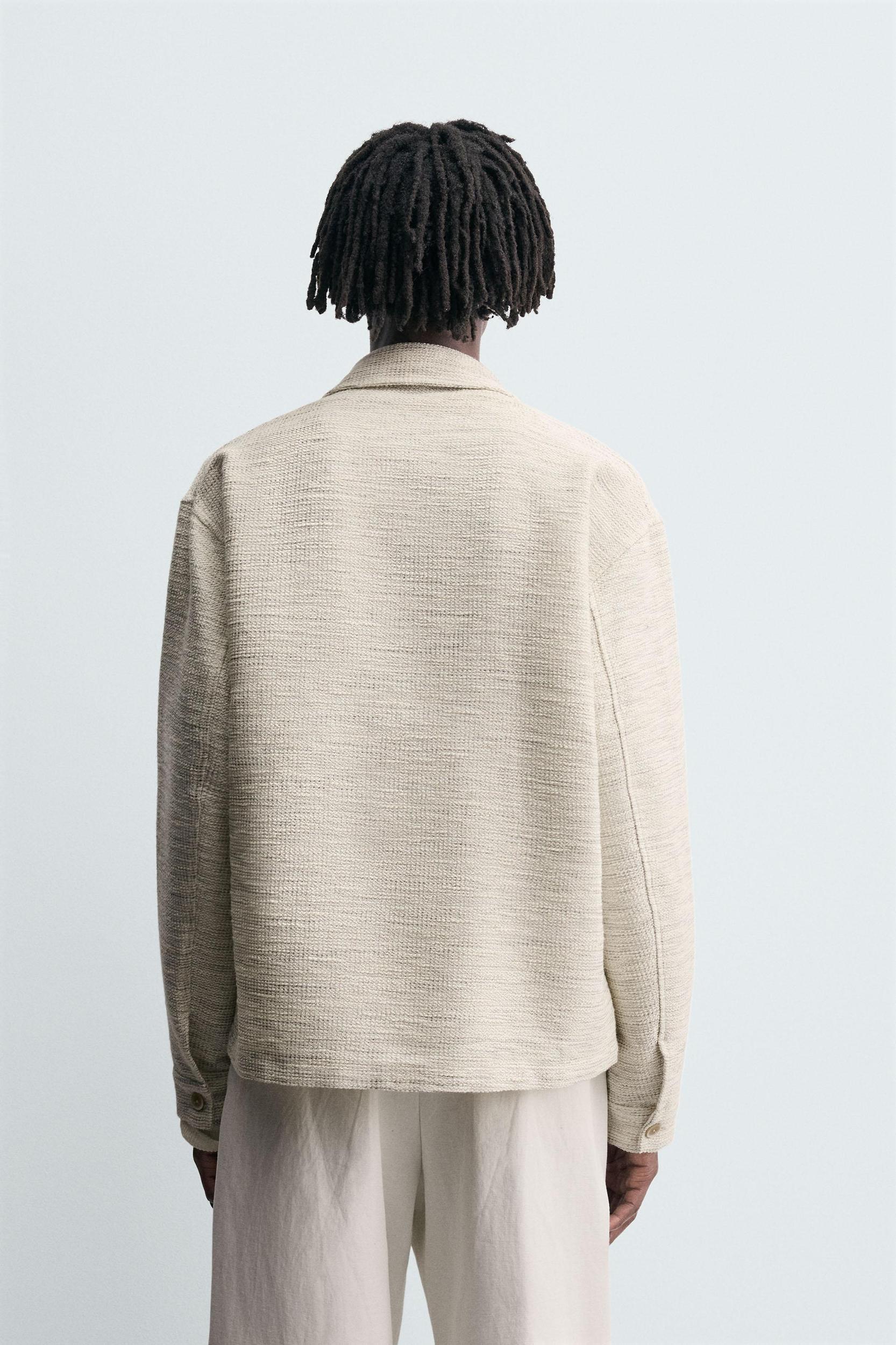CONTRAST TEXTURED OVERSHIRT Product Image