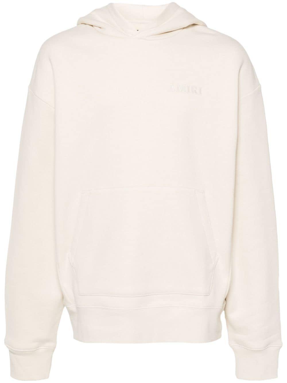 AMIRI Logo-embroidered Cotton Hoodie In Birch Product Image