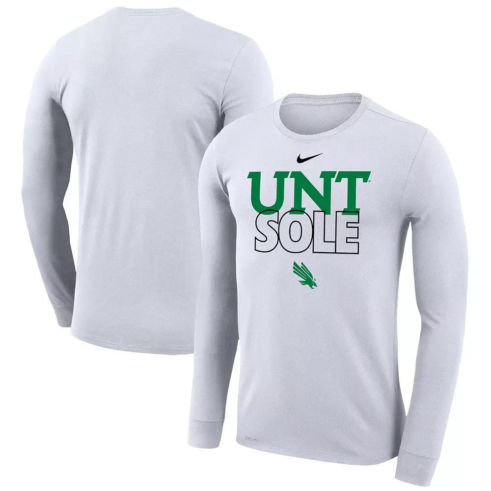 Nike White North Texas Mean Green 2023 On Court Bench Long Sleeve T-Shirt, Men's, Size: XL, Nc2 White Product Image