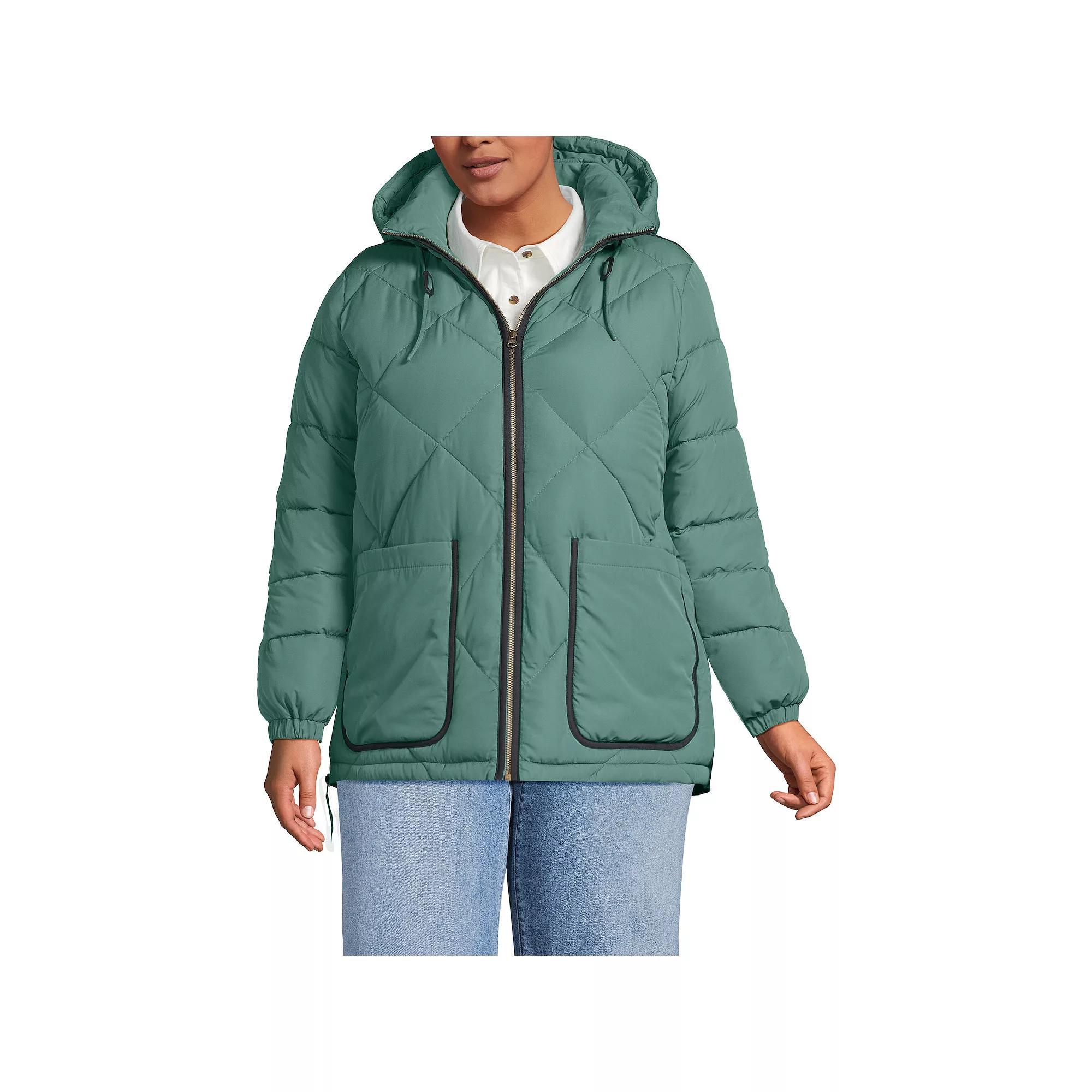 Plus Lands' End FeatherFree Insulated Hooded Quilted Jacket, Women's,  Product Image