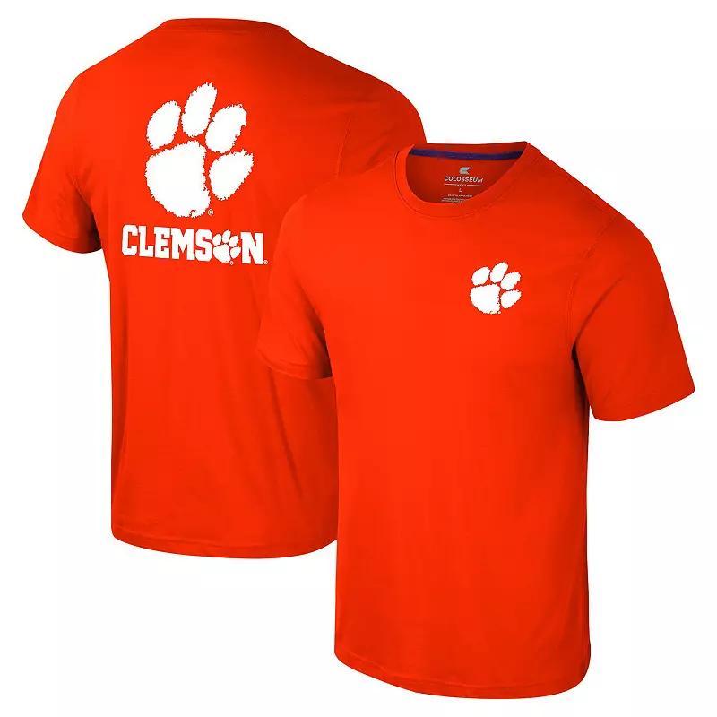 Men's Colosseum Orange Clemson Tigers Logo Lockup 2-Hit Active Blend T-Shirt, Size: 2XL Product Image