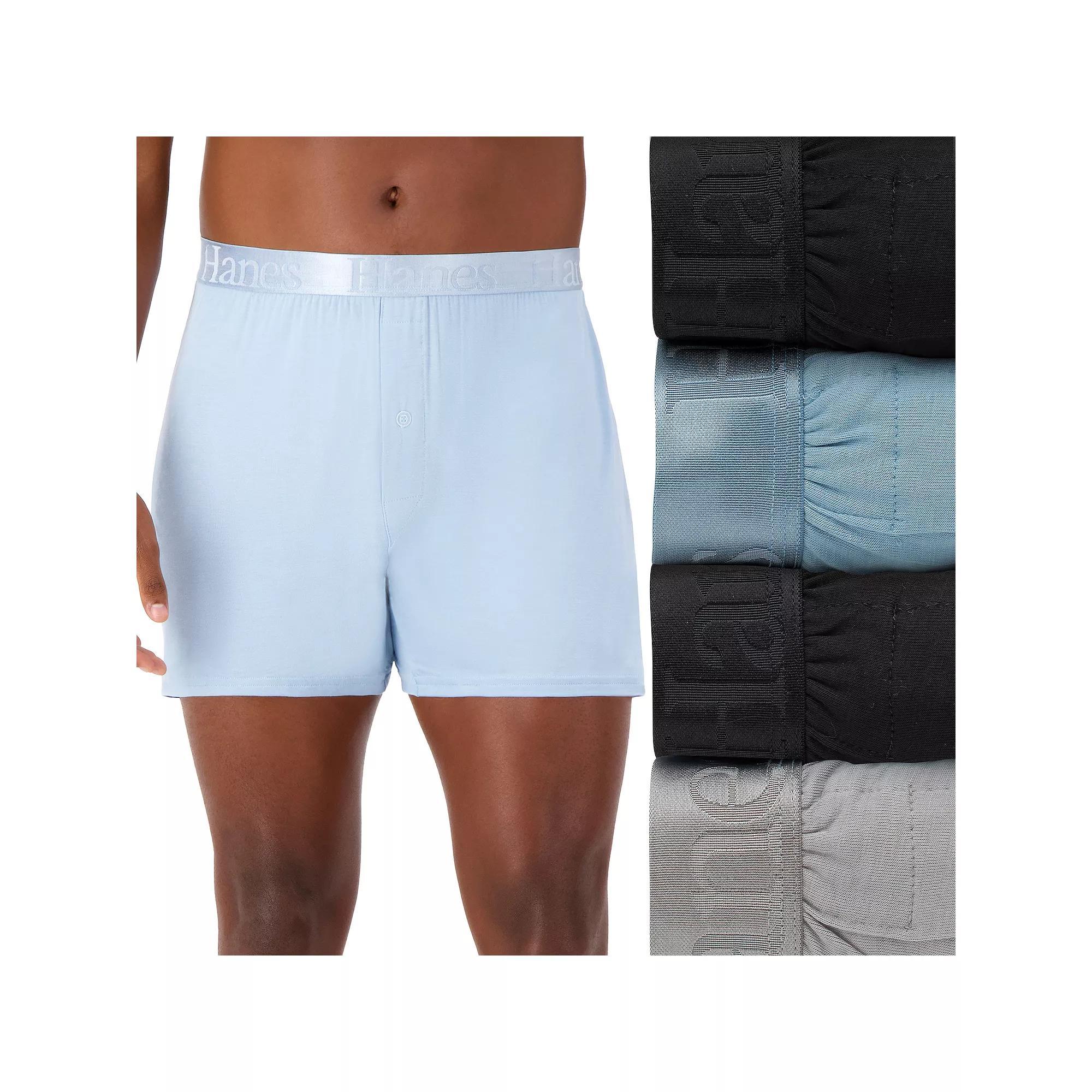 Men's Hanes® Originals Ultimate 3+1 Bonus Pack SuperSoft Knit Boxers,  Product Image