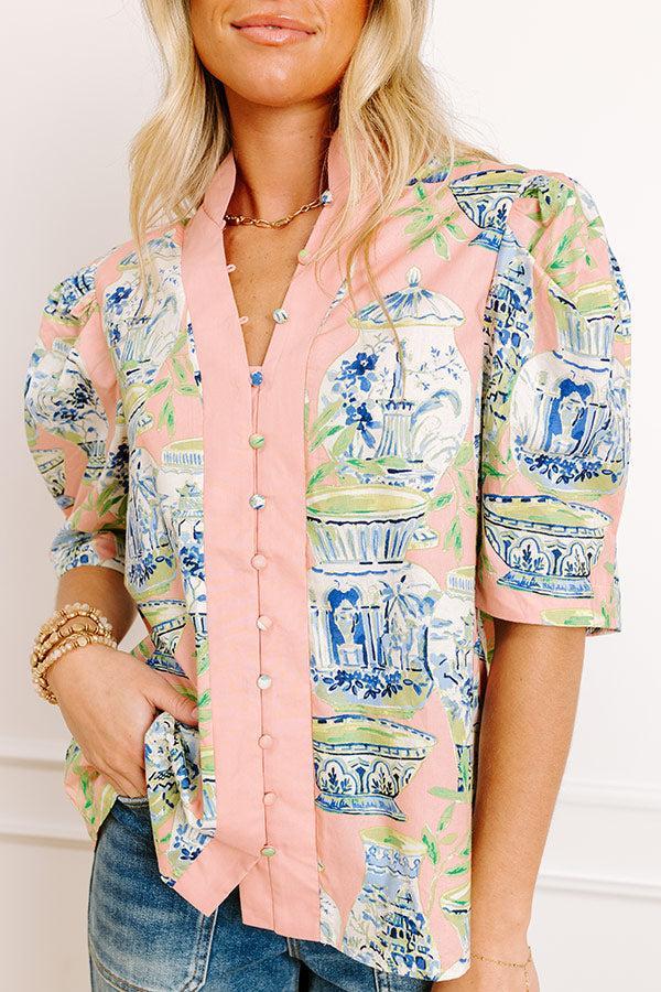 Tuscan Terrace Button Down Top Product Image