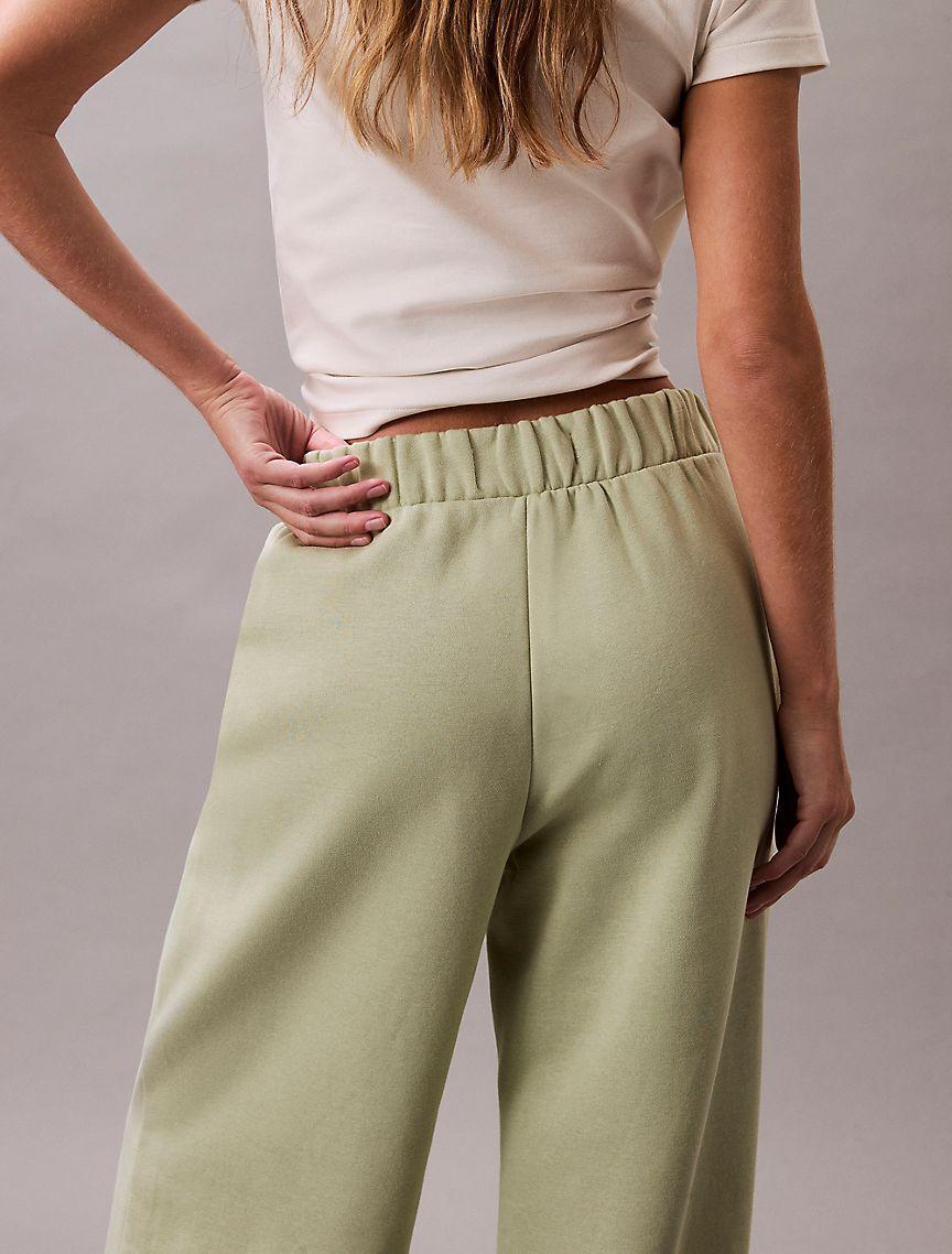 Fleece Logo Patch Wide Leg Pants Product Image