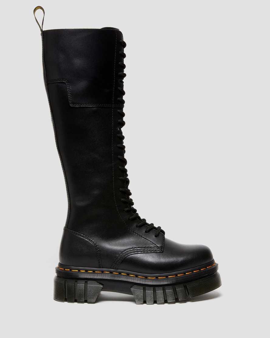 Audrick 20-Eye Leather Knee High Platform Boots Product Image