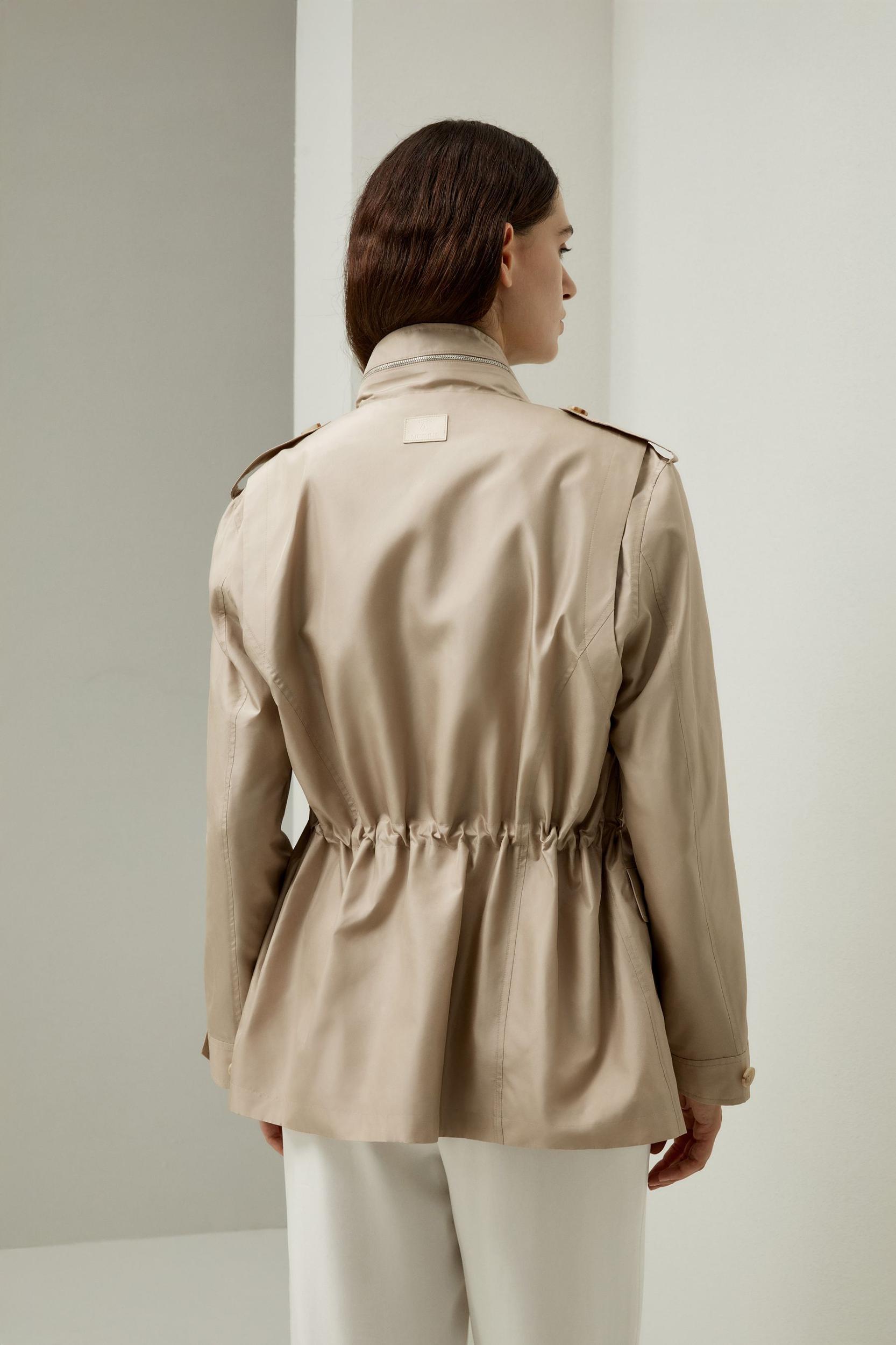 LILYSILK Womens Functional Silk Jacket - Navy Blue 100% High-Quality Silk - Ultimate Luxury Drawstring Waist Jacket Product Image