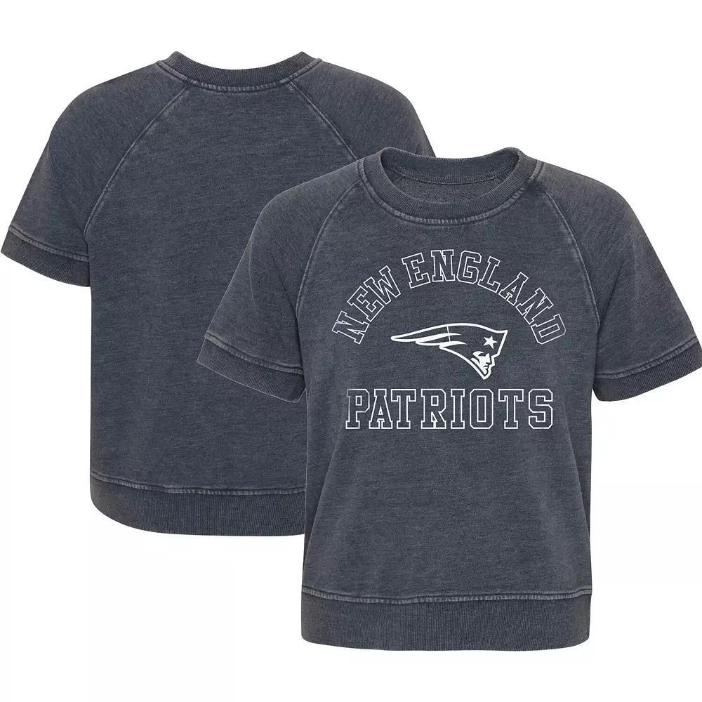 Girls Juniors Heather Charcoal New England Patriots Cheer Squad Raglan T-Shirt, Women's,  Product Image