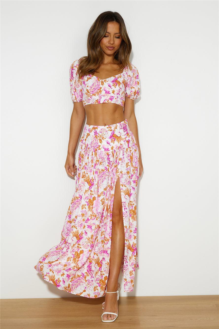 Her Pure Vibe Maxi Skirt Pink Product Image