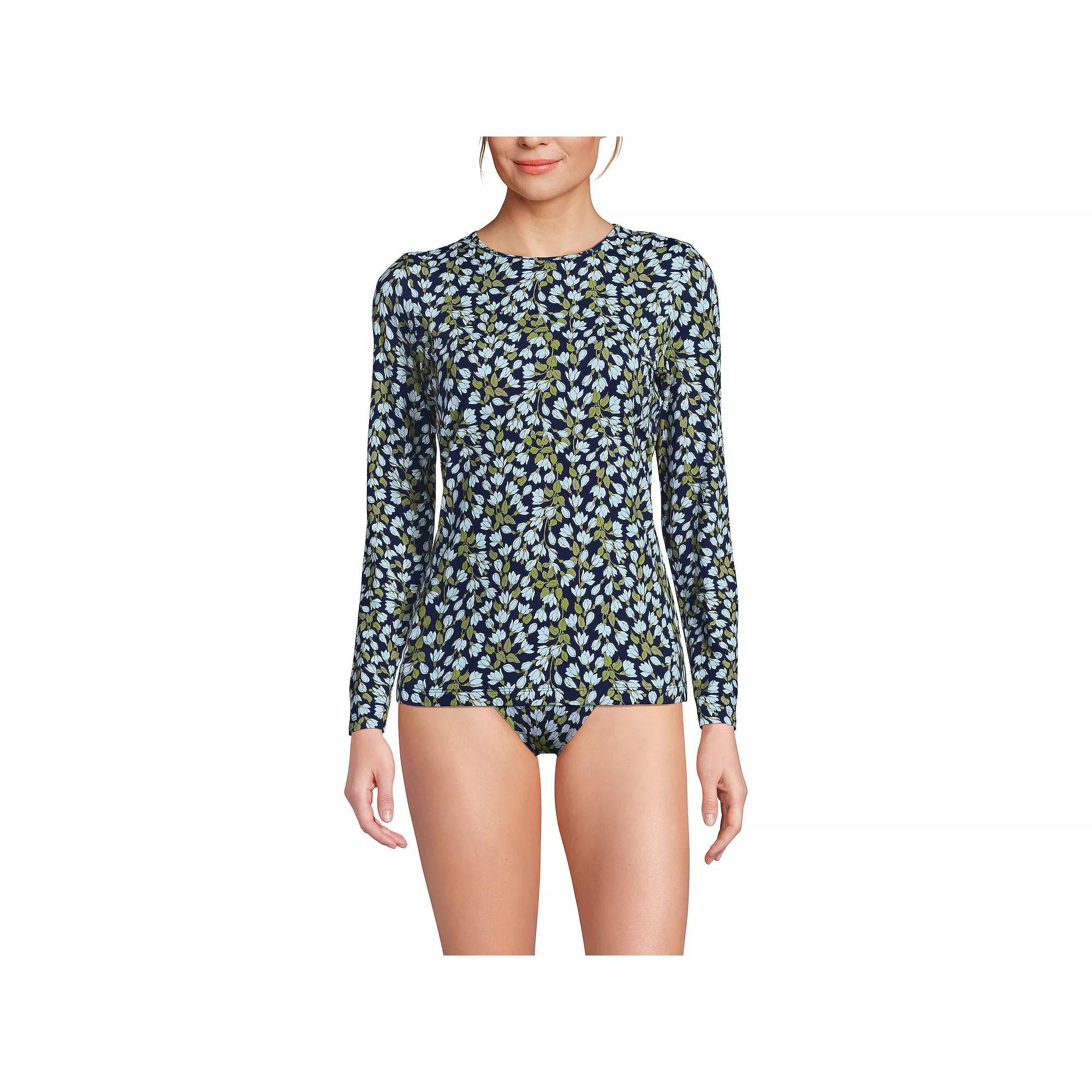Petite Lands' End UPF 50 Long Sleeve Rash Guard, Women's,  Product Image