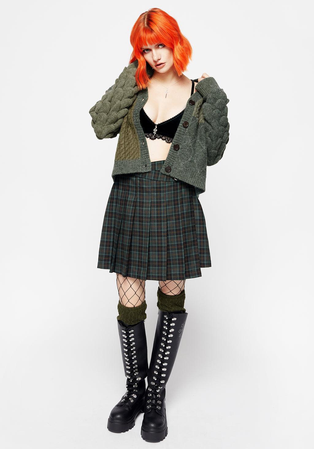 Brazen Spliced Cardigan - Green Product Image