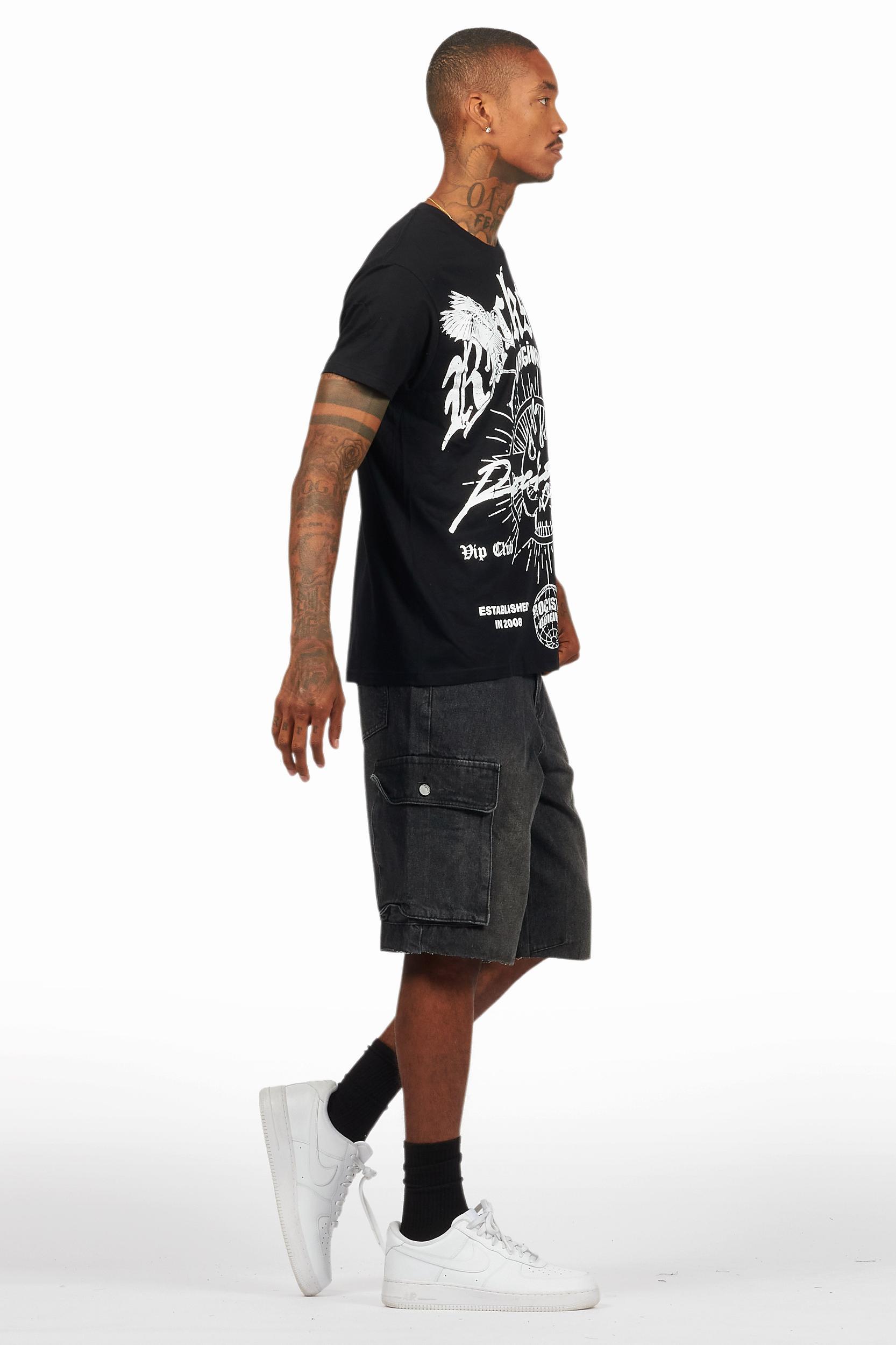 Javonuna Navy T-Shirt Short Set Female Product Image