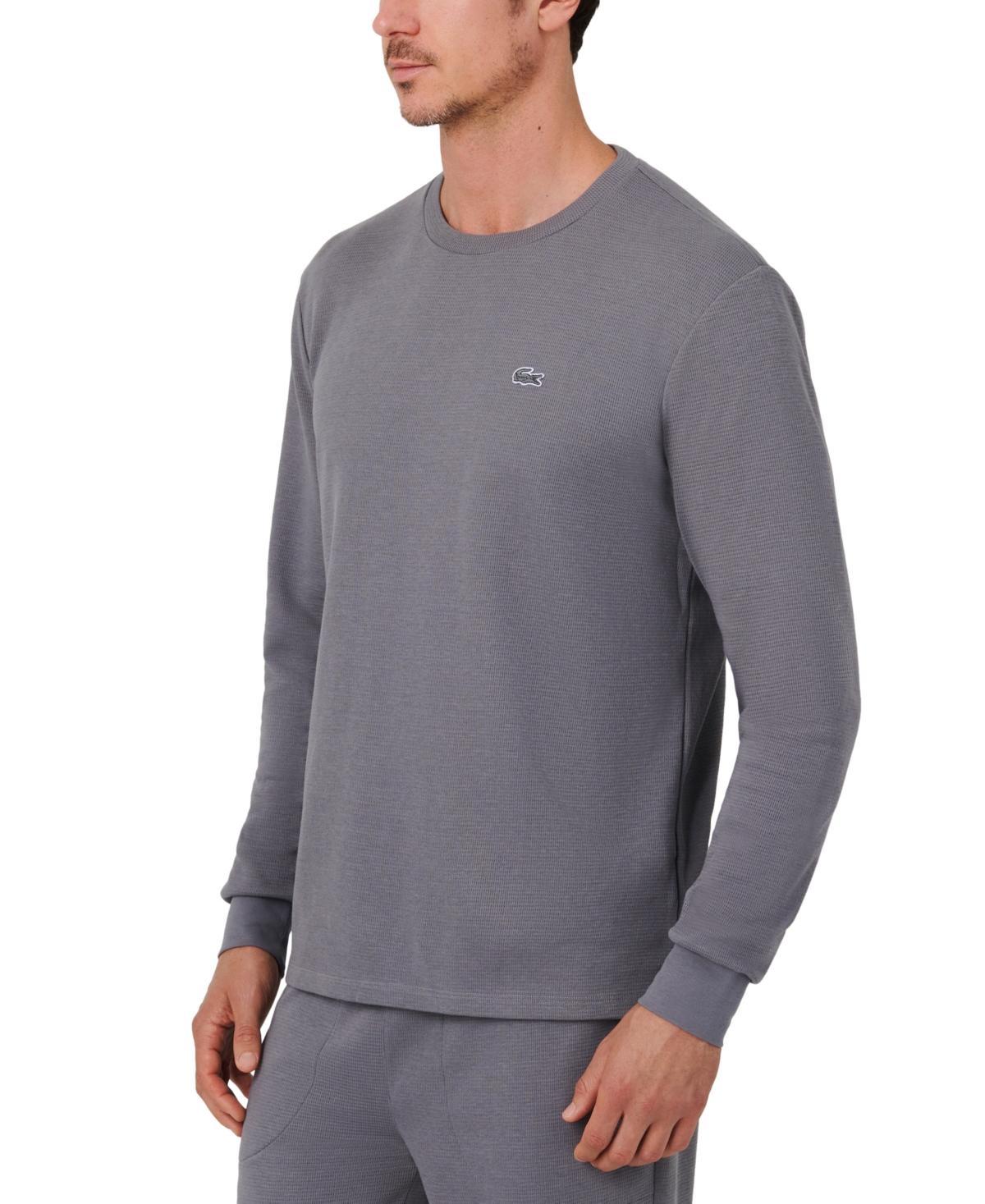 Lacoste Mens Waffle-Knit Thermal Sleep Shirt Product Image