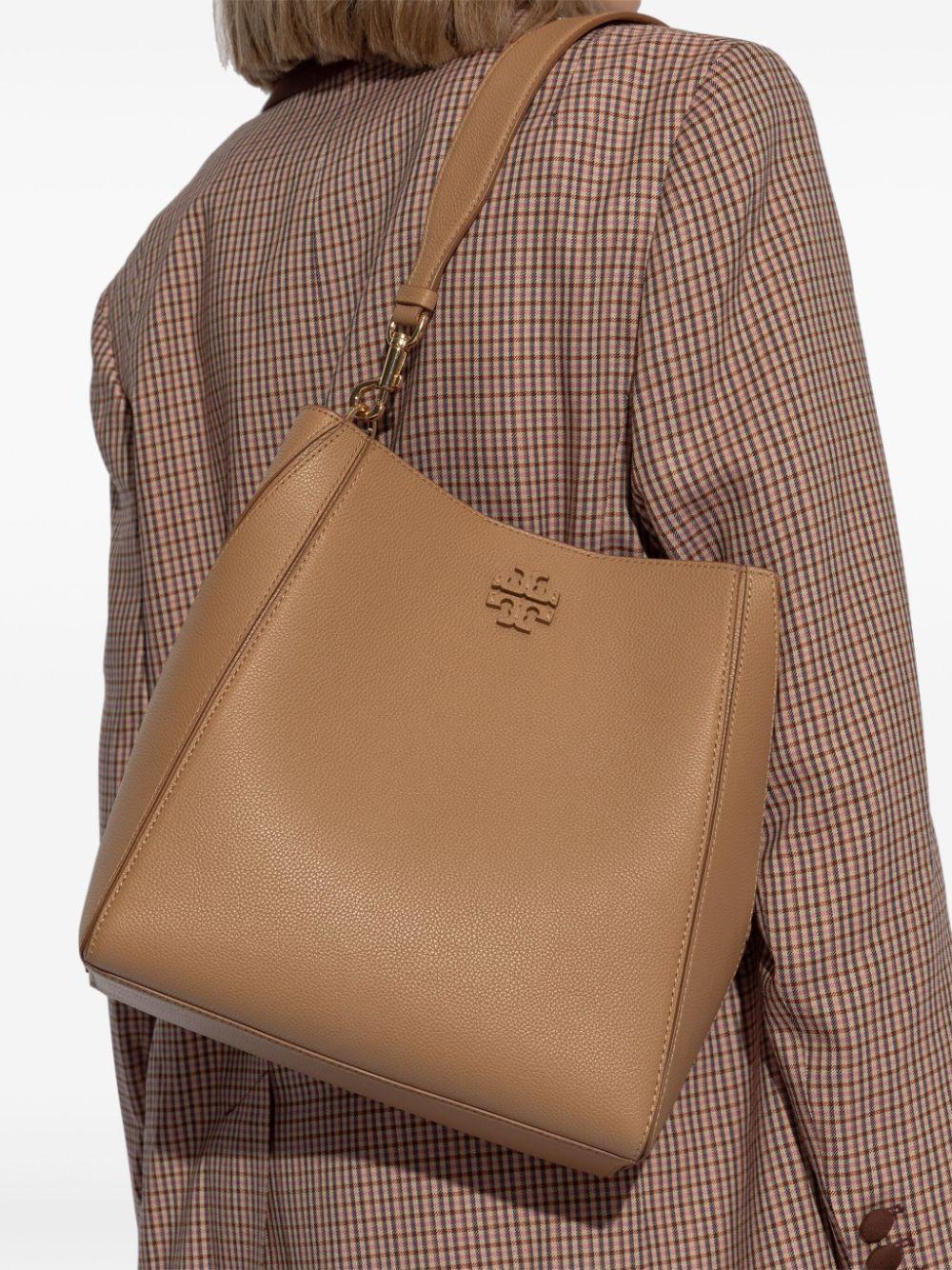 TORY BURCH Mcgraw Bucket Bag In Beige Leather Product Image