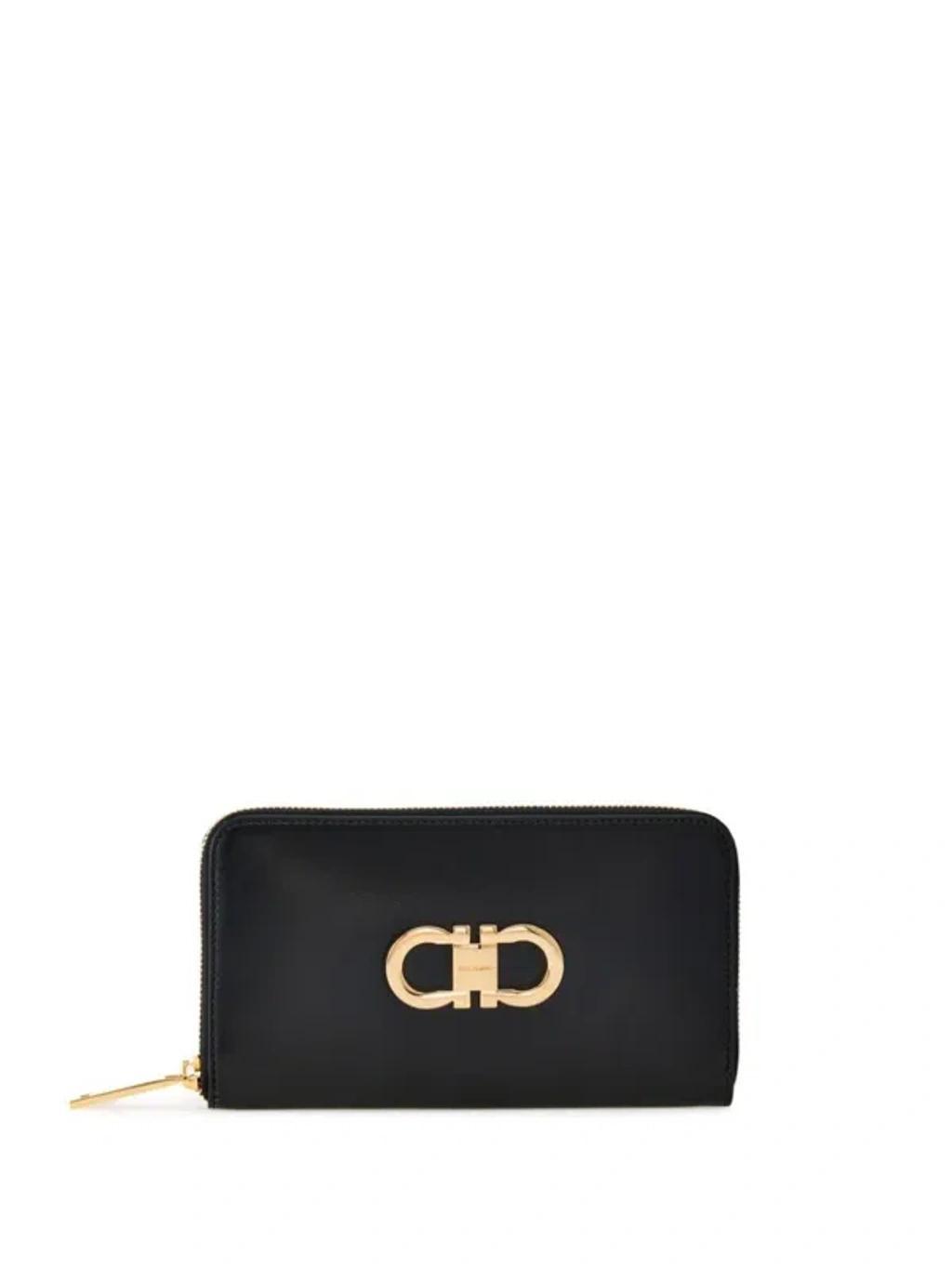 FERRAGAMO Gancini Leather Wallet In Black Product Image