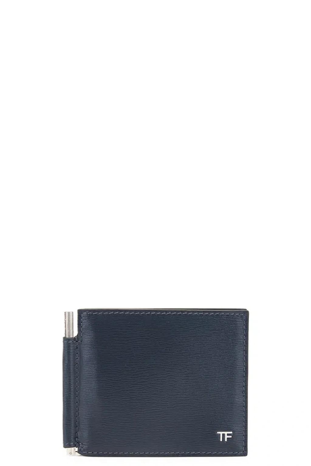 TOM FORD T Line Money Clip Wallet In Denim Blue Product Image