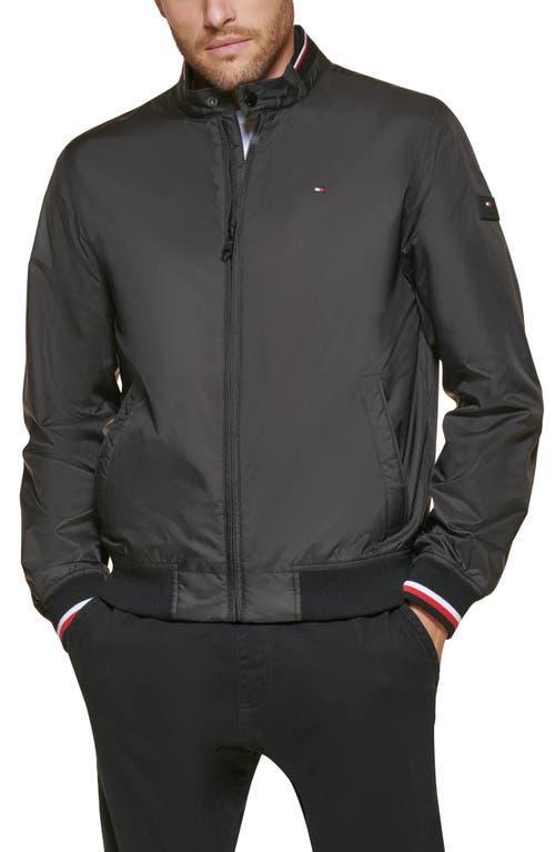 Mens Tommy Hilfiger Bomber Jacket Black Red Combo Product Image