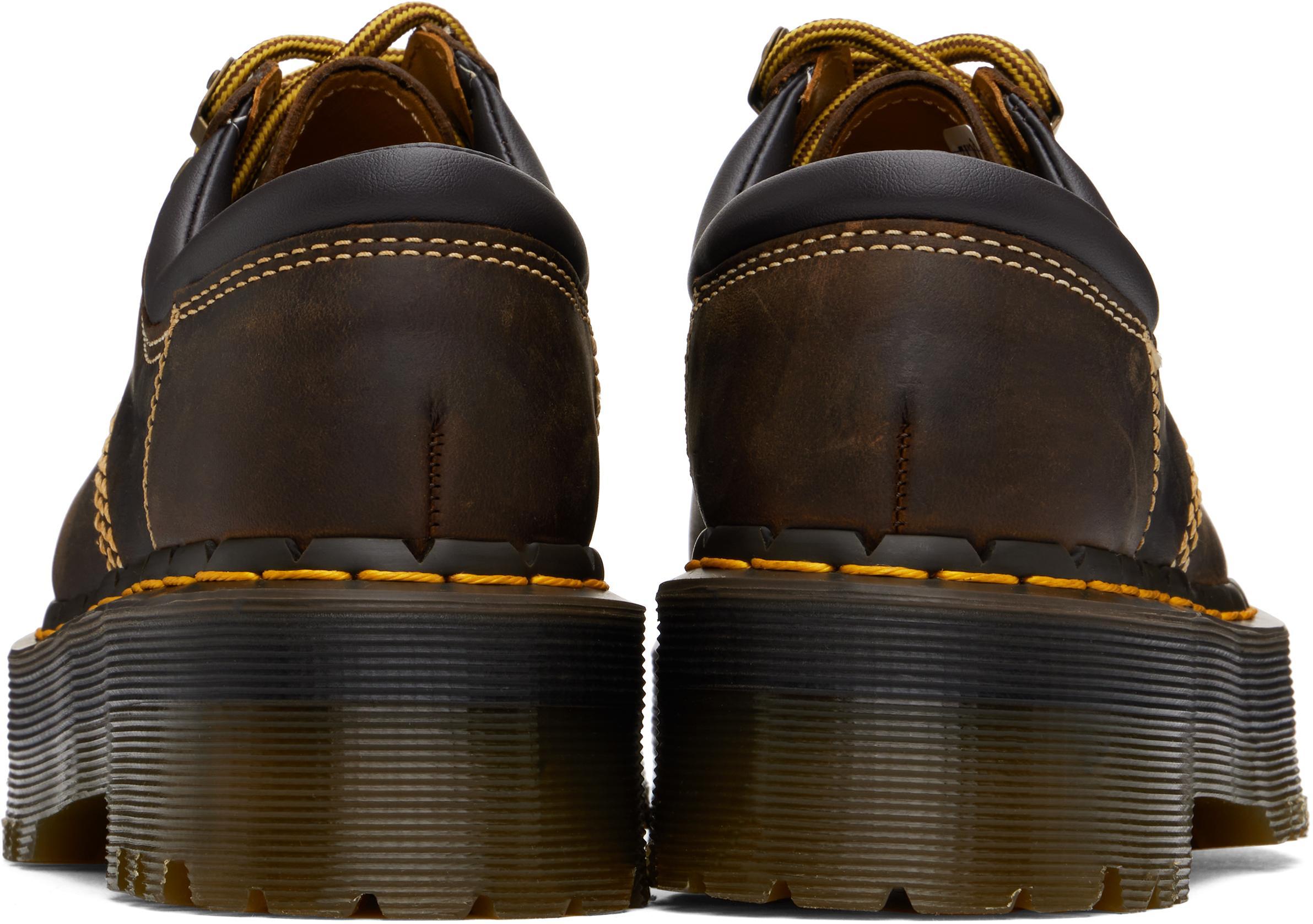 DR. MARTENS' Brown 8053 Arc Crazy Horse Leather Platform Casual Derbys In Dark Brown/crazy Hor Product Image