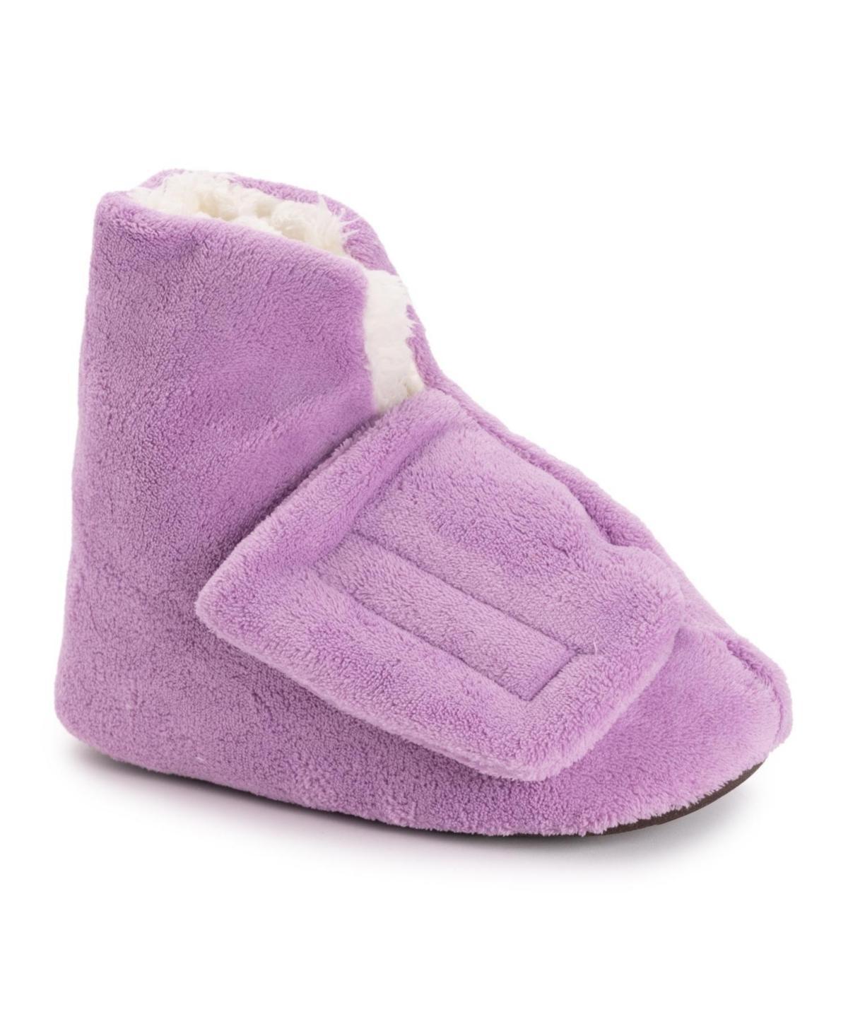 Softones By Muk Luks Womens Faux Fur Lined Bootie Slippers Purple Product Image