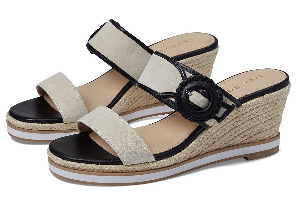 Jack Rogers Callie Buckle Wedge (Ivory/Black) Women's Shoes Product Image