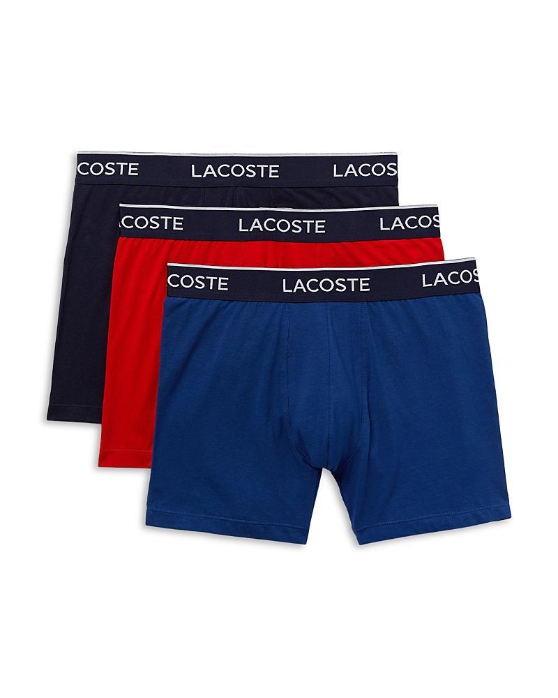 Lacoste Cotton Stretch Logo Waistband Long Boxer Briefs, Pack of 3 Product Image