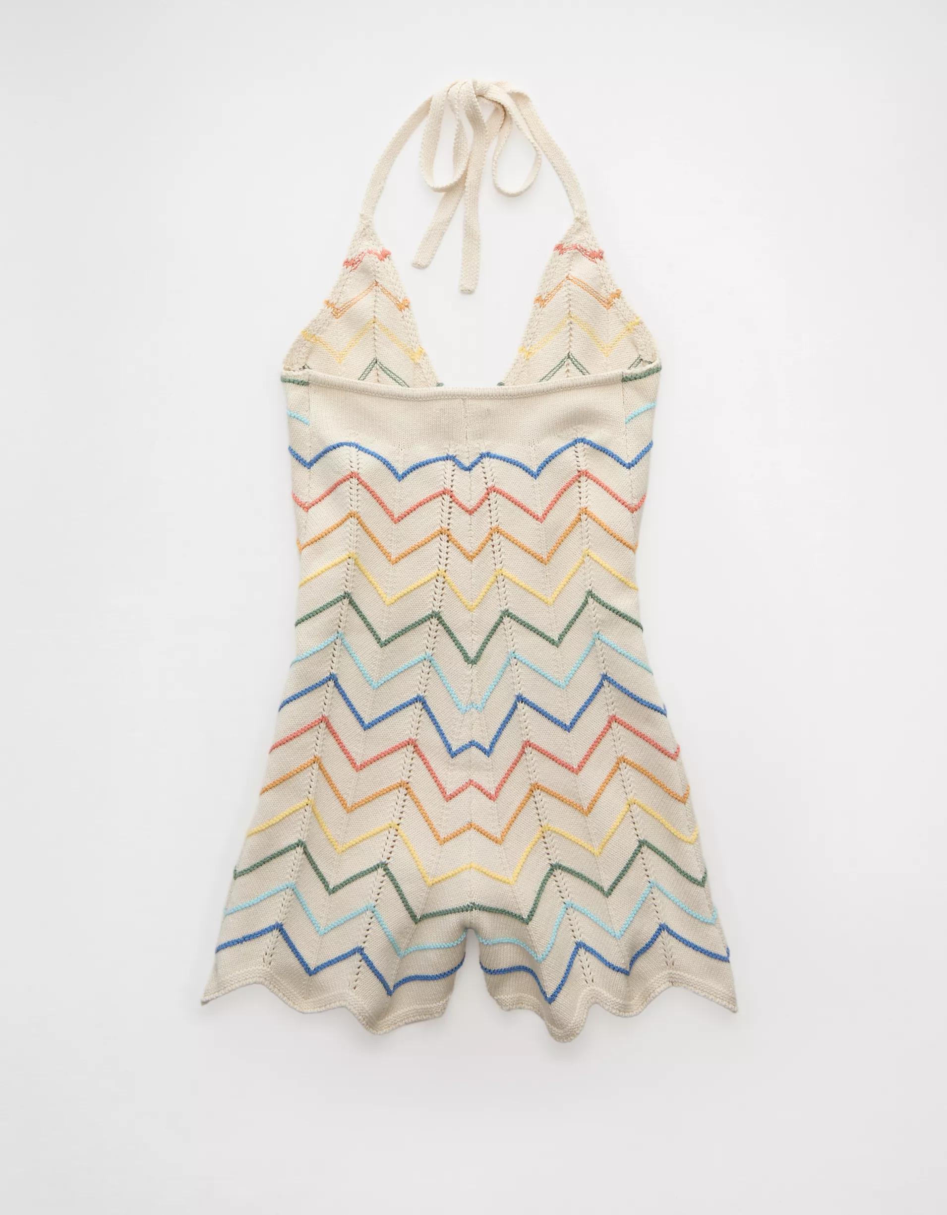 AE Pride Halter Crochet Romper Product Image