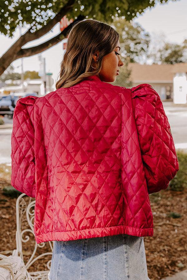 Statement Maker Quilted Jacket in Sangria Product Image