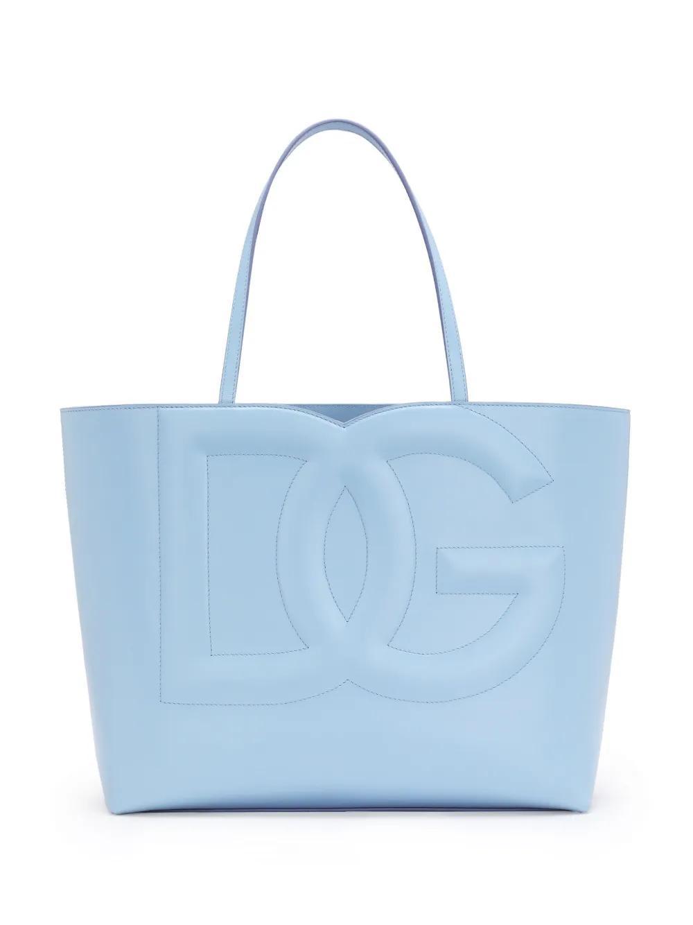 DOLCE & GABBANA Medium Dg Logo Tote Bag In Blue Product Image