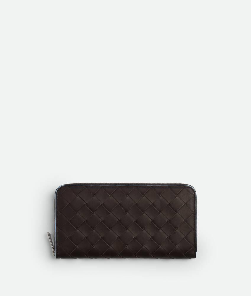 Men's Intrecciato Zip Around Wallet in Fondant/ice Product Image