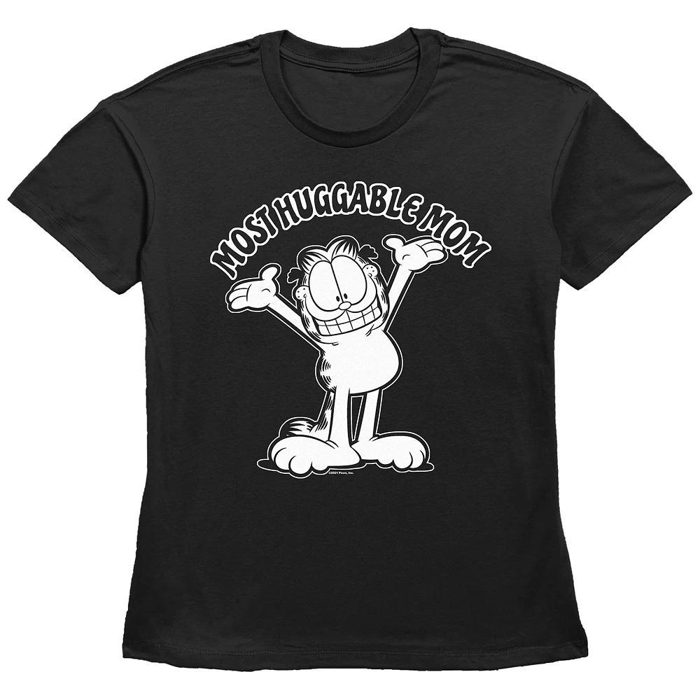 Women's Garfield Most Huggable Mom Basic Fit Graphic Tee, Size: Small, Black Product Image