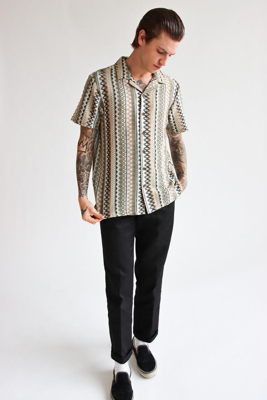 Zig Zag Woven Button Up Shirt Product Image