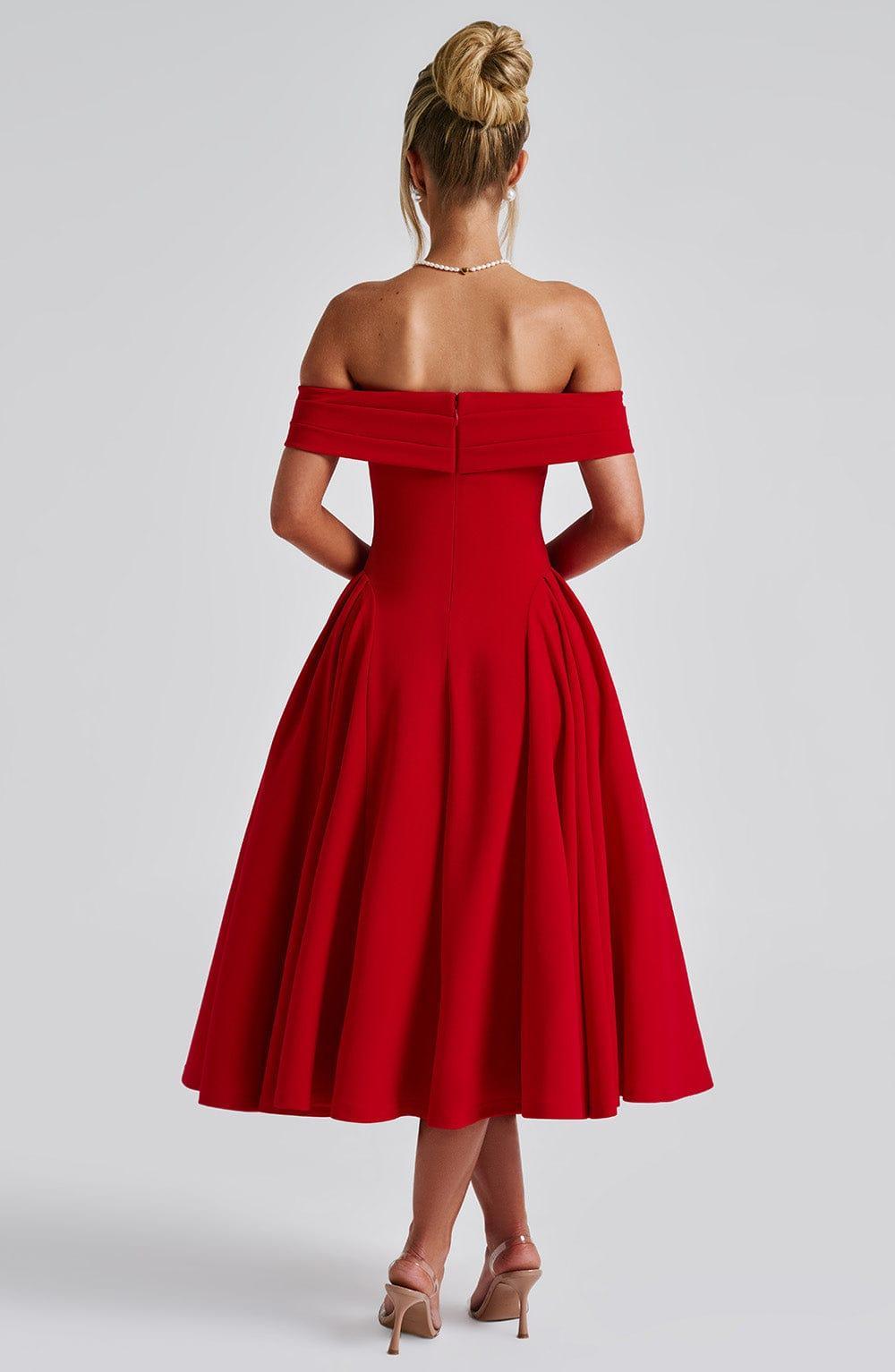 Miranda Midi Dress - Red Product Image