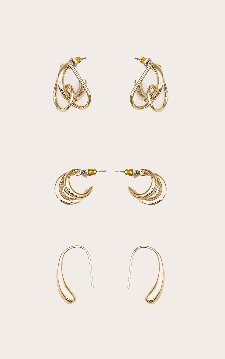 Gold Abstract Multi-pack Stud Earrings Product Image