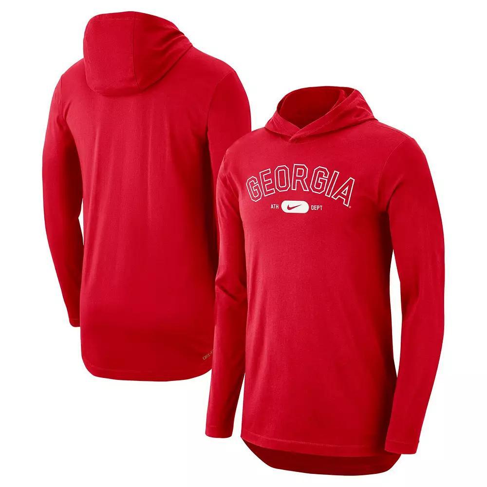 Men's Nike Red Georgia Bulldogs Campus Performance Long Sleeve Hoodie T-Shirt, Size: Medium Product Image
