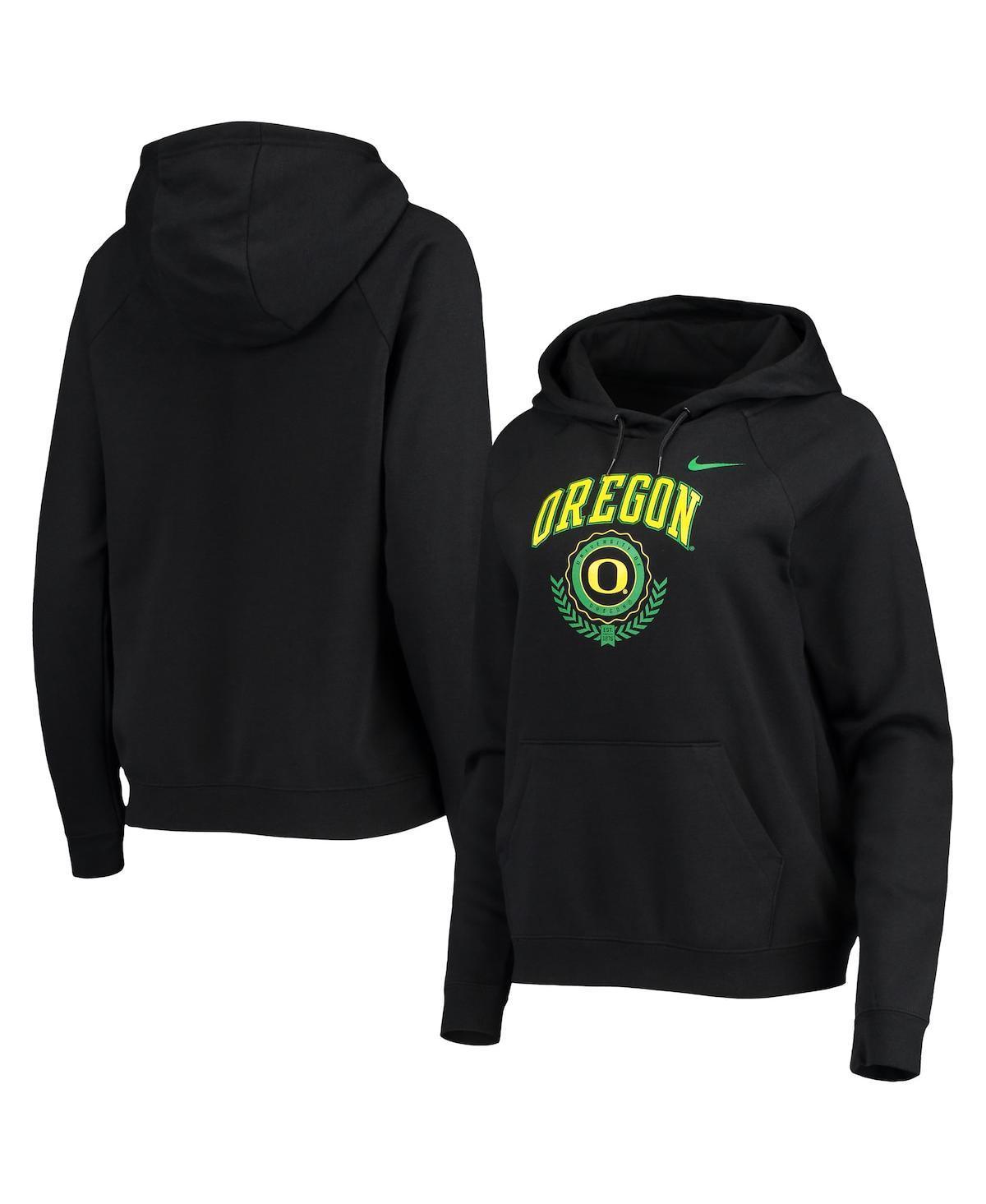 Womens Nike Oregon Ducks Varsity Fleece Tri-Blend Raglan Pullover Hoodie Product Image