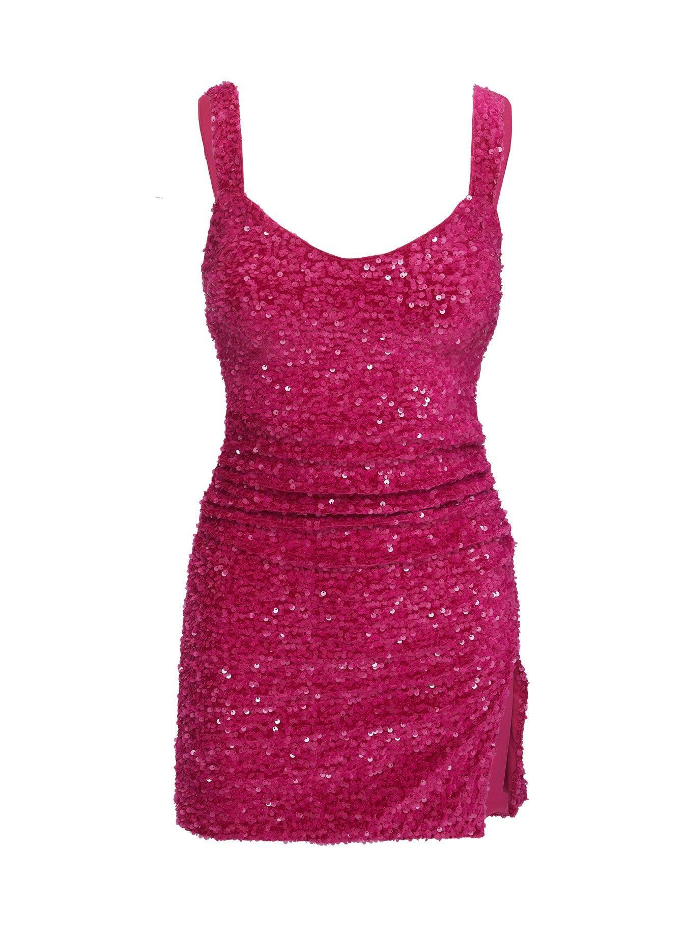 Centerfold Sequin Mini Dress Pink Product Image