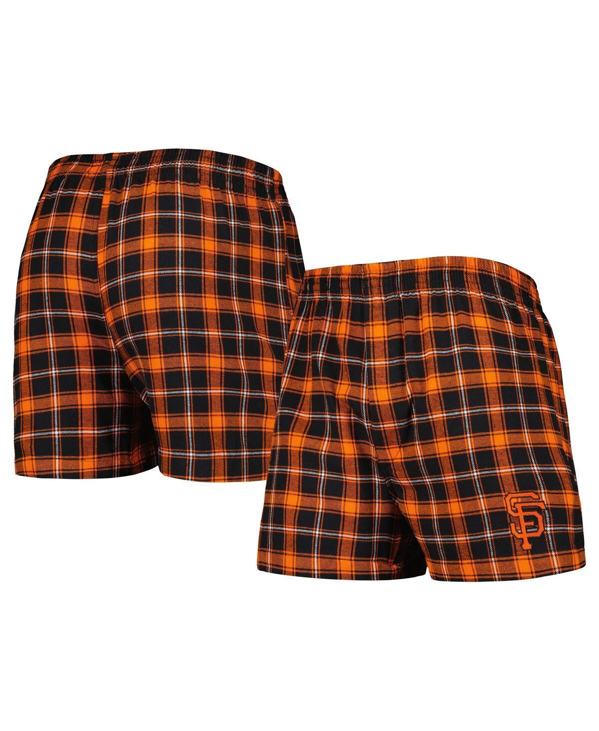 Men's Concepts Sport Black/Orange San Francisco Giants Ledger Flannel Boxers, Size: 3XL Product Image